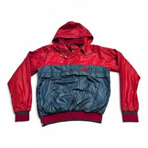 Puma Vintage 90s Hooded Windbreaker Jacket Men's M Red/Gray
